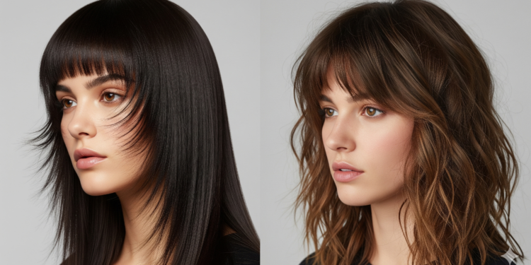 Textured Fringe with Straight vs. Wavy Hair: Styling Differences