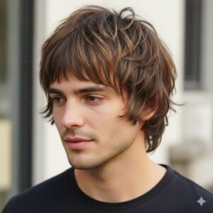 Layered Shaggy Fringe men