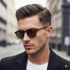 Slicked-Back Textured Fringe